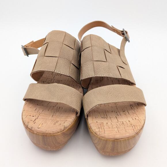 Korks Fraya Wedge Slingback Natural Platform Sandal Women's Size US8M EU39 - Picture 2 of 8